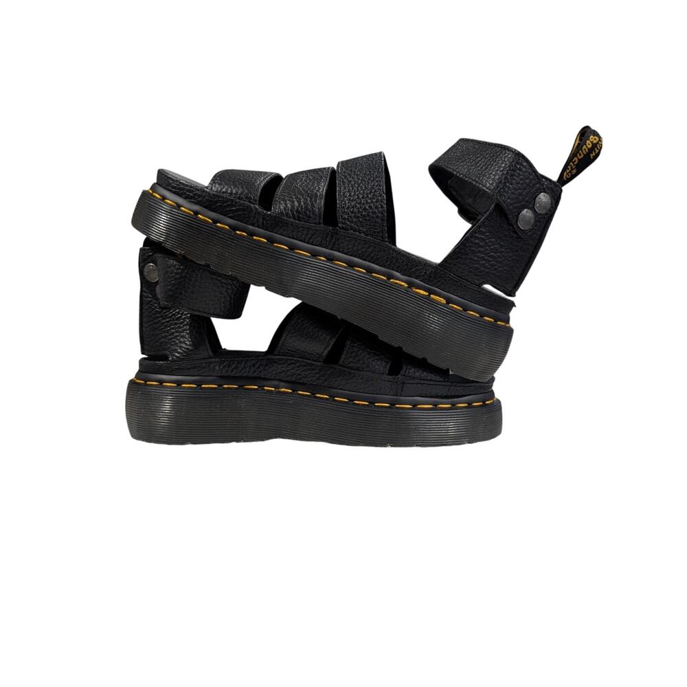 Dr. Martens Clarissa II Quad Womens 6 Leather Platform Black Buckle Sandals NWOB - Picture 7 of 9